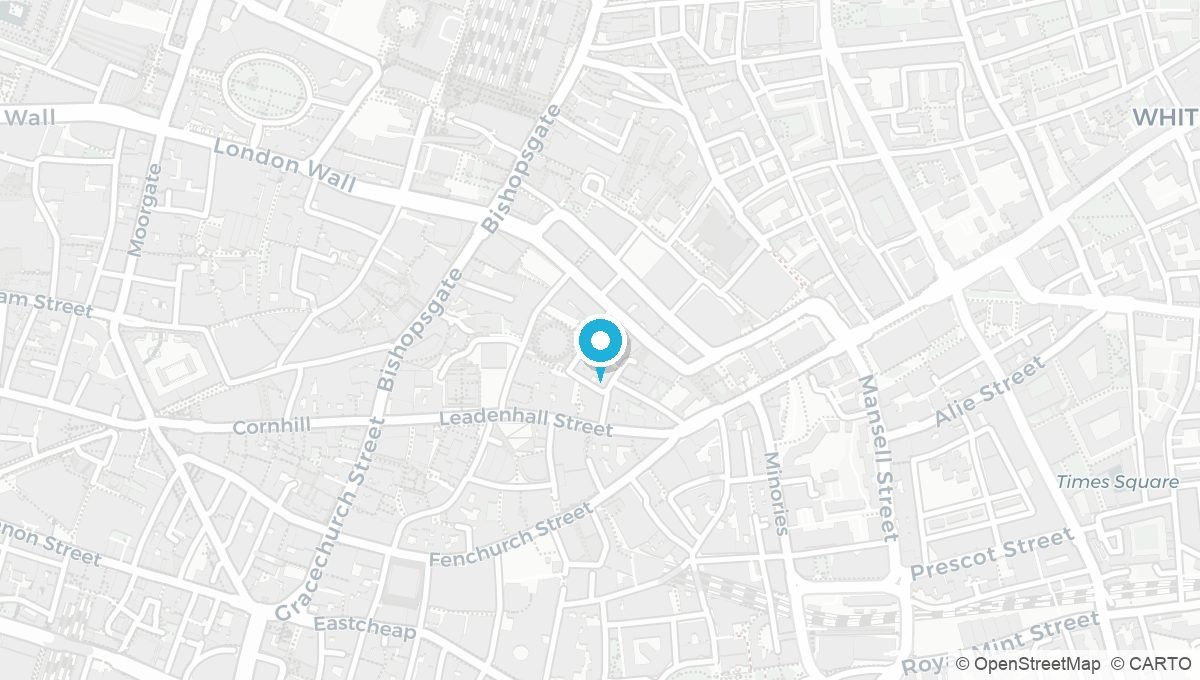Map showing location of Bury Street EC3A clinic