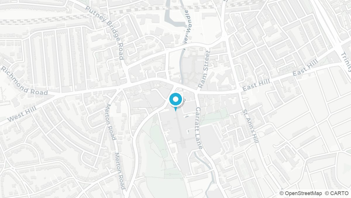 Map showing location of Wandsworth SW18 clinic